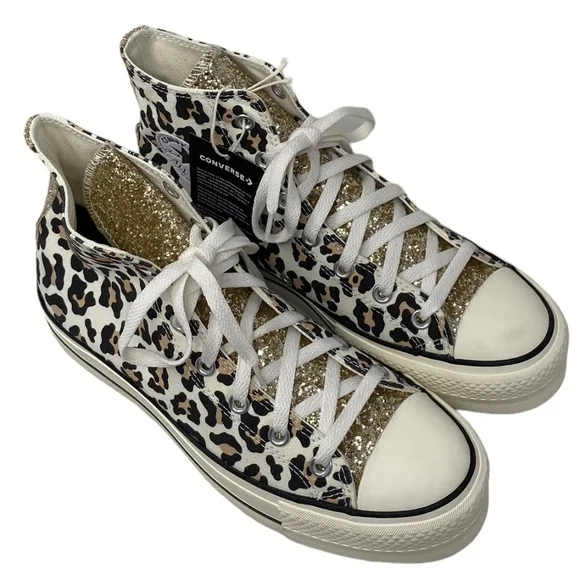 Converse Ctas Lift Women's Sneakers Platform Leopard Canvas Custom 570636C-WWLBY - Picture 2 of 8